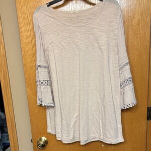 5 for $25 ODDY Cream Blouse with Lace Accents